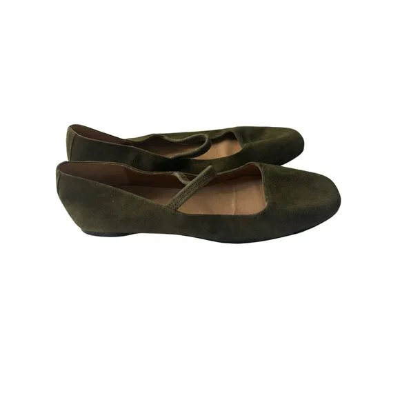 Madewell Olive Green Suede Flats - Picture 7 of 8
